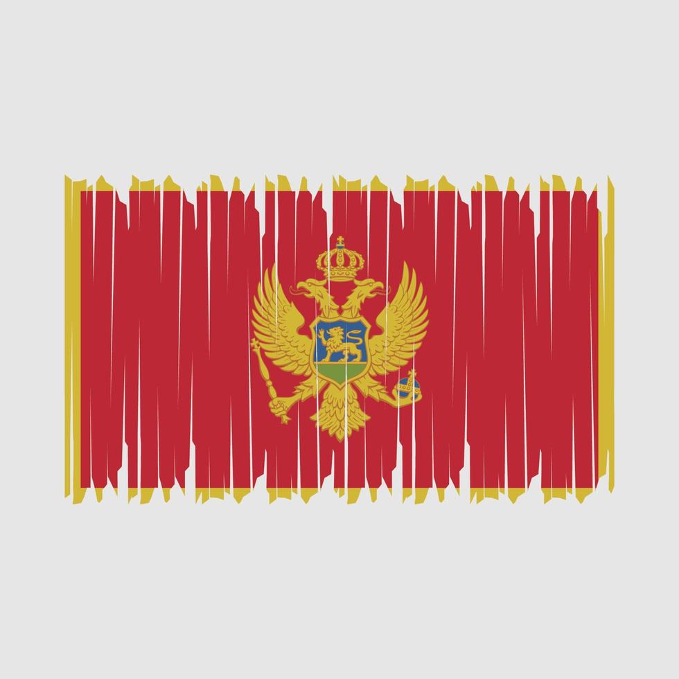 montenegro flagga borste vektor