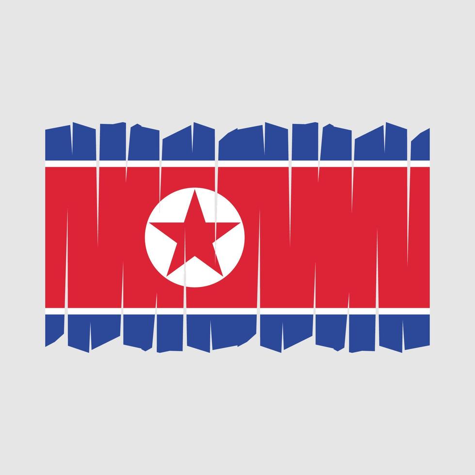 Pinselvektor der Nordkorea-Flagge vektor