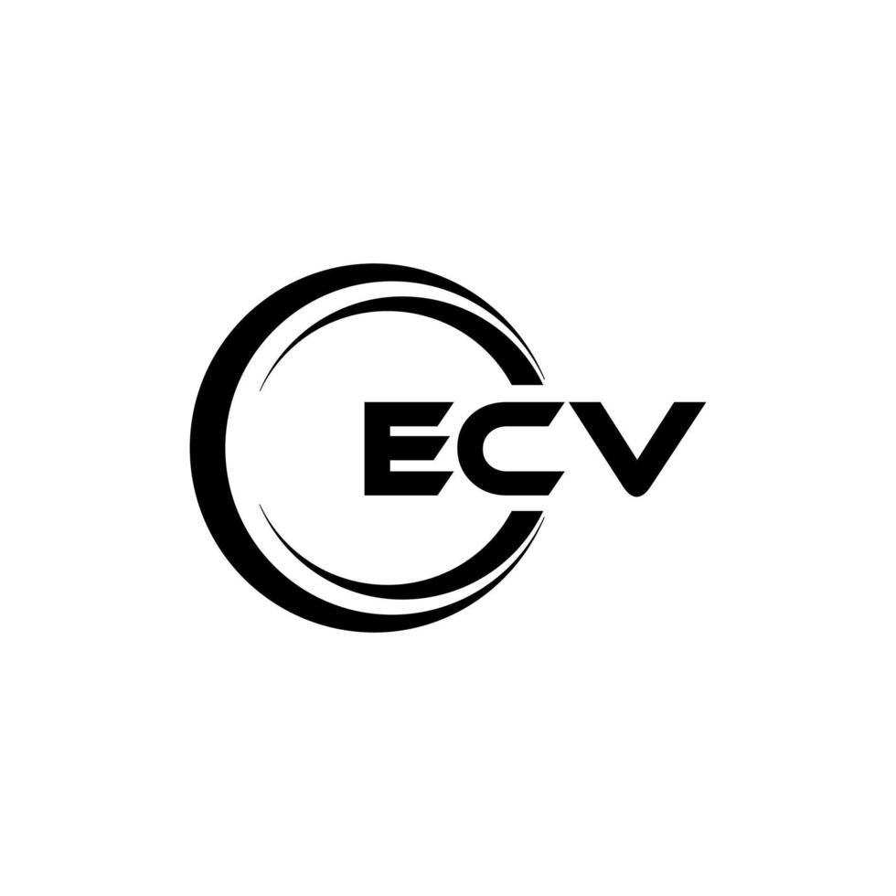 Ecv-Brief-Logo-Design in Abbildung. Vektorlogo, Kalligrafie-Designs für Logo, Poster, Einladung usw. vektor