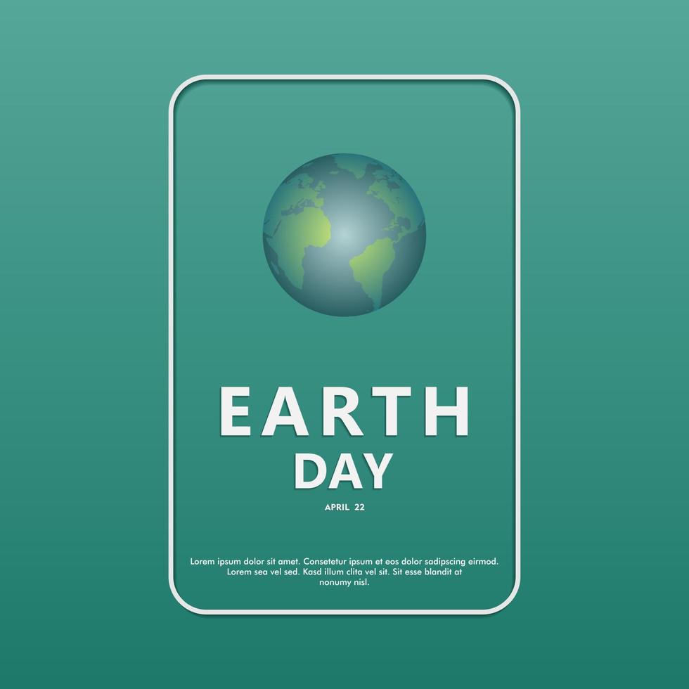 Lycklig jord dag, april 22, social media posta för miljö säkerhet firande vektor
