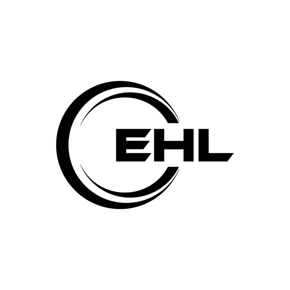 ehl brev logotyp design i illustration. vektor logotyp, kalligrafi mönster för logotyp, affisch, inbjudan, etc.