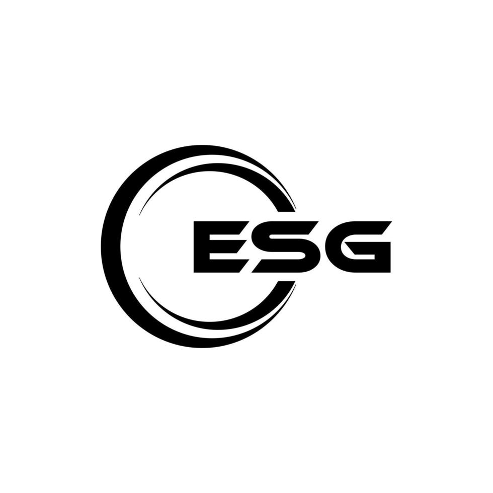 ESG-Brief-Logo-Design in Abbildung. Vektorlogo, Kalligrafie-Designs für Logo, Poster, Einladung usw. vektor