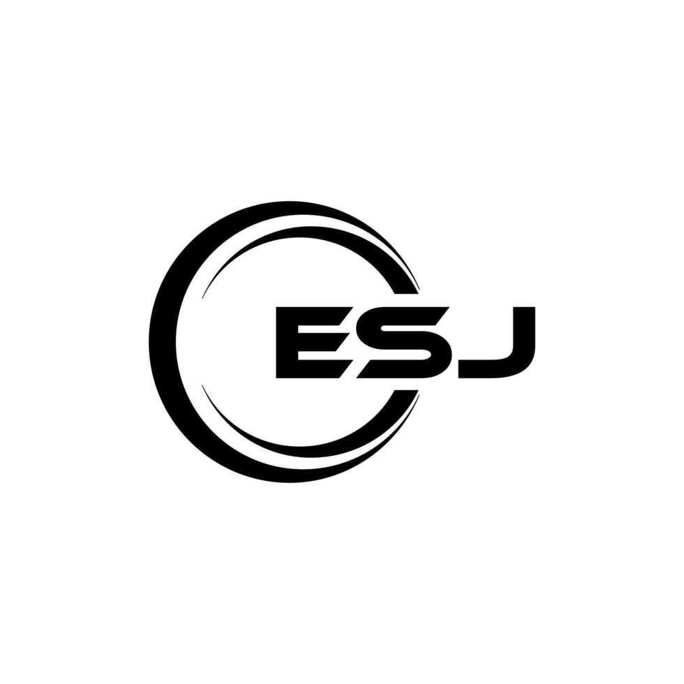 esj brev logotyp design i illustration. vektor logotyp, kalligrafi mönster för logotyp, affisch, inbjudan, etc.