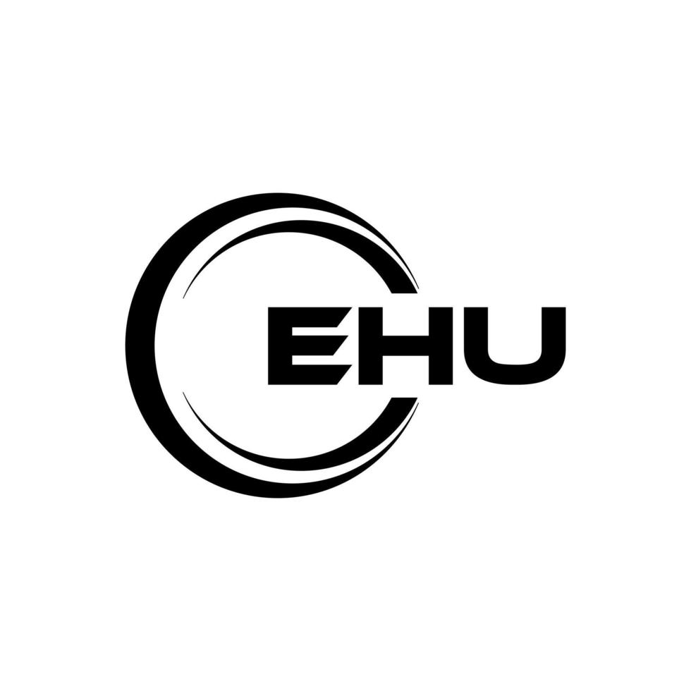 Ehu-Brief-Logo-Design in Abbildung. Vektorlogo, Kalligrafie-Designs für Logo, Poster, Einladung usw. vektor