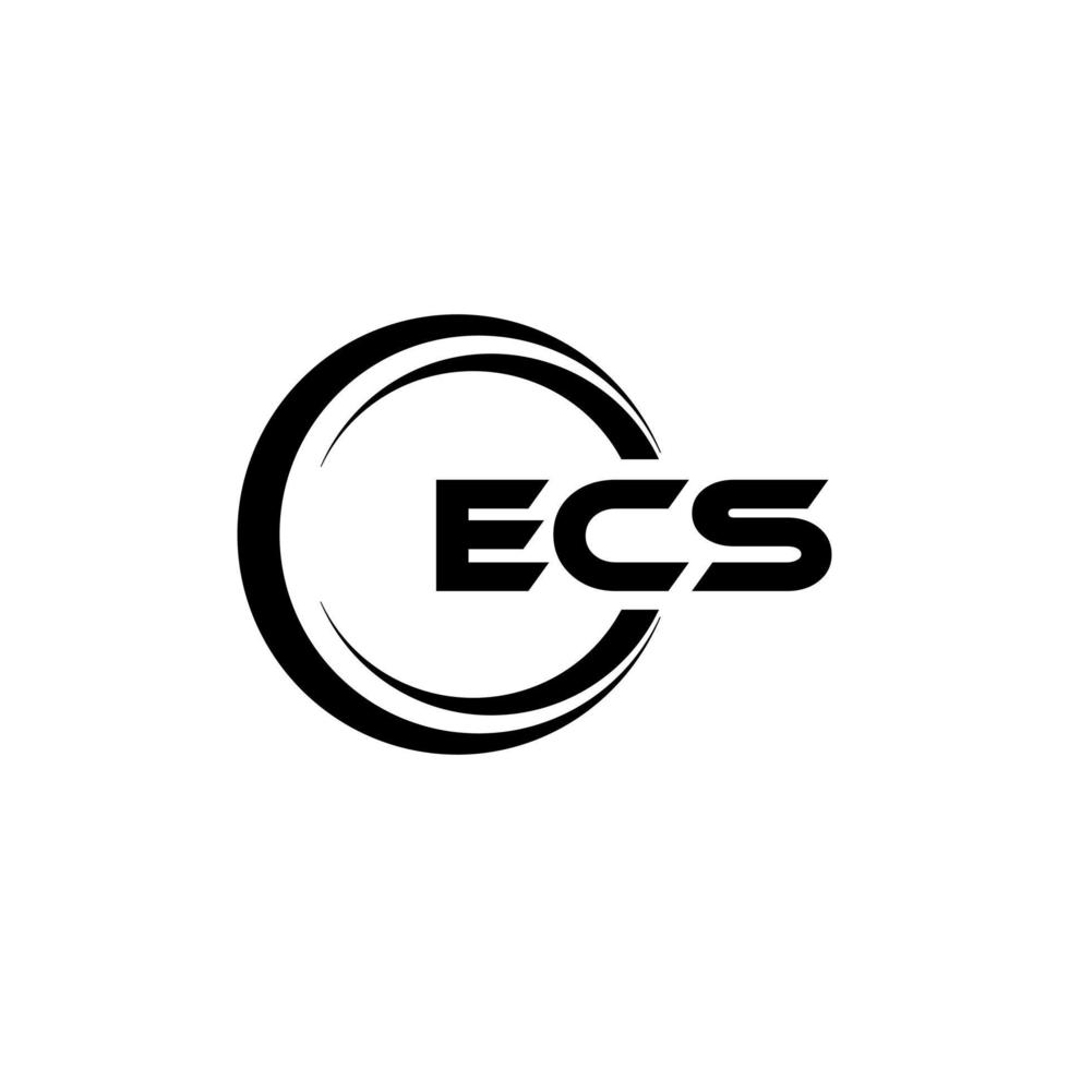 ecs brev logotyp design i illustration. vektor logotyp, kalligrafi mönster för logotyp, affisch, inbjudan, etc.
