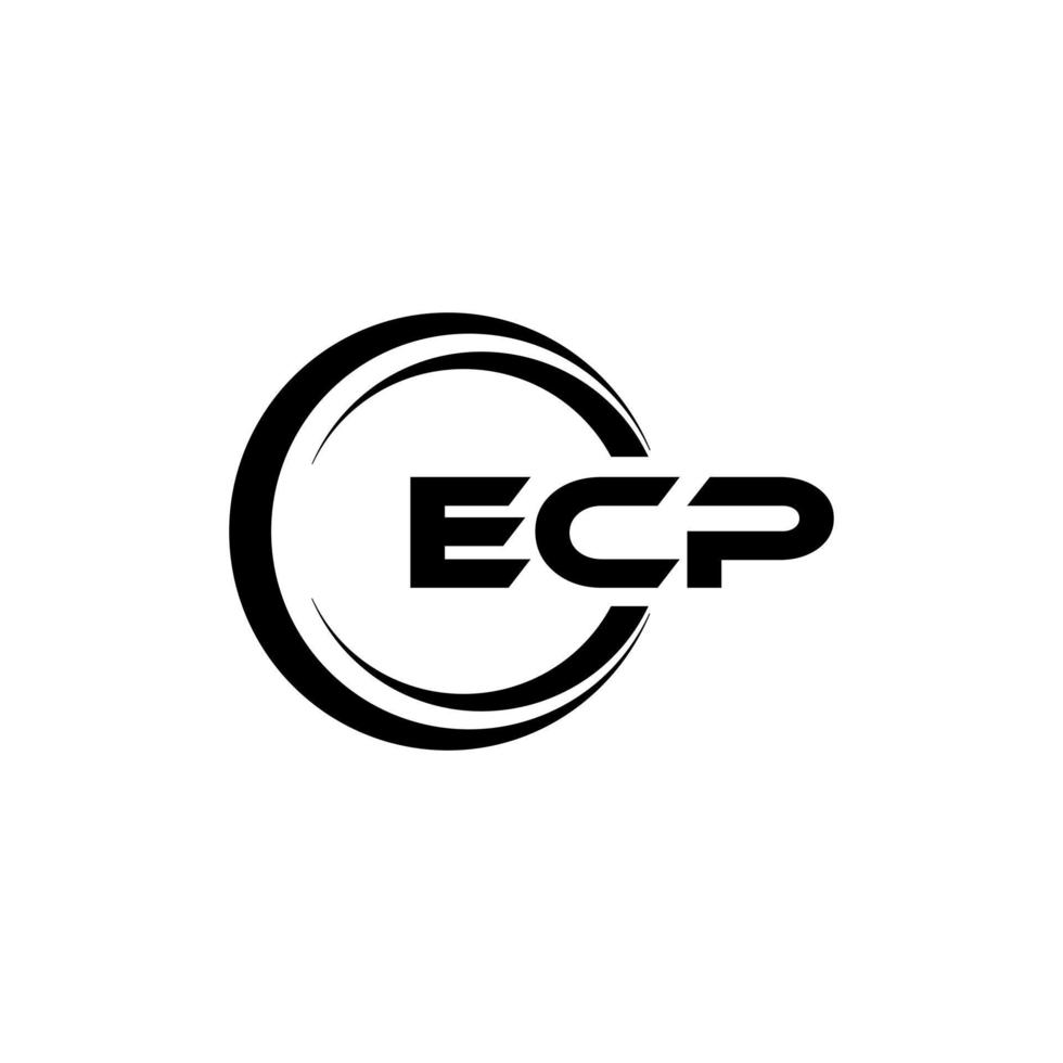 ECP-Brief-Logo-Design in Abbildung. Vektorlogo, Kalligrafie-Designs für Logo, Poster, Einladung usw. vektor