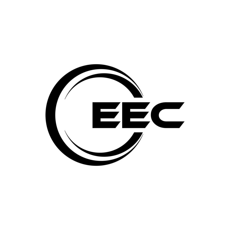 eec brev logotyp design i illustration. vektor logotyp, kalligrafi mönster för logotyp, affisch, inbjudan, etc.