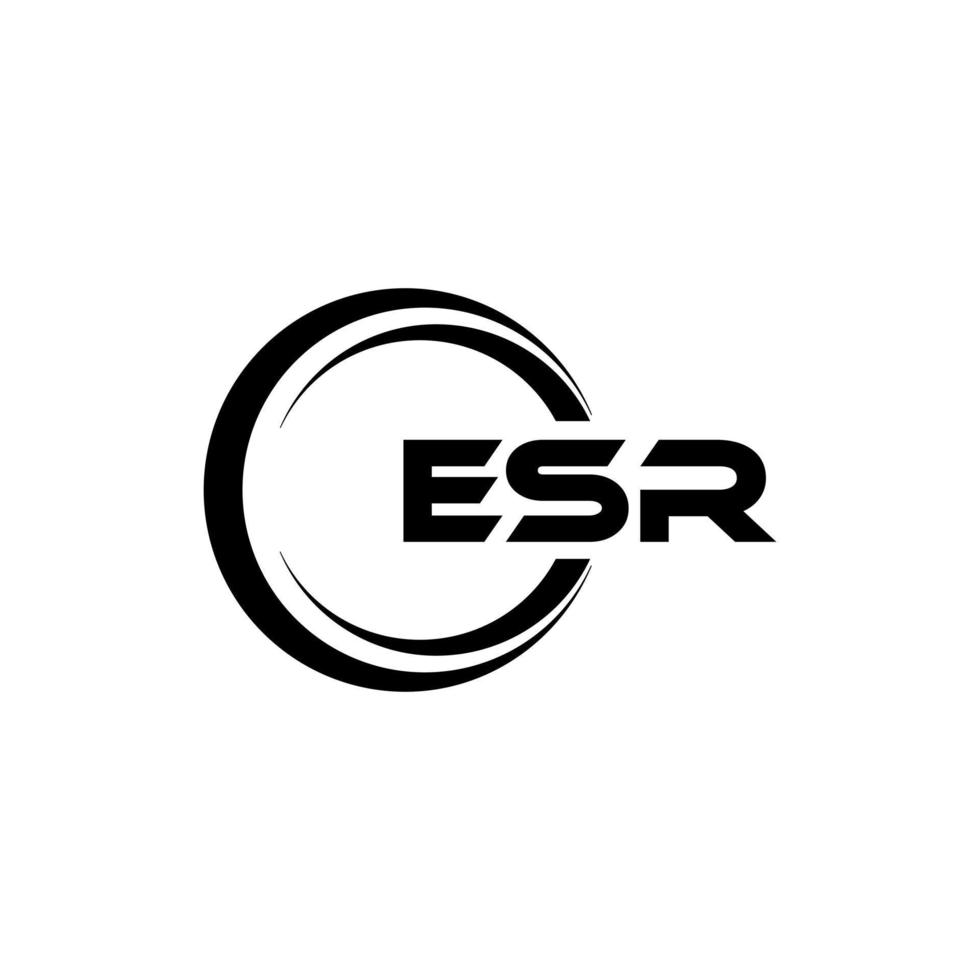 esr brev logotyp design i illustration. vektor logotyp, kalligrafi mönster för logotyp, affisch, inbjudan, etc.