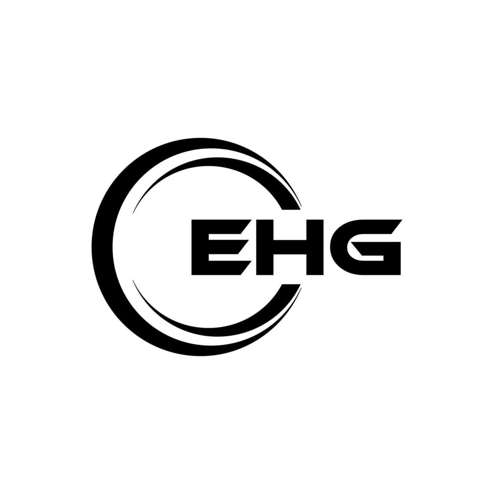 ehg brev logotyp design i illustration. vektor logotyp, kalligrafi mönster för logotyp, affisch, inbjudan, etc.