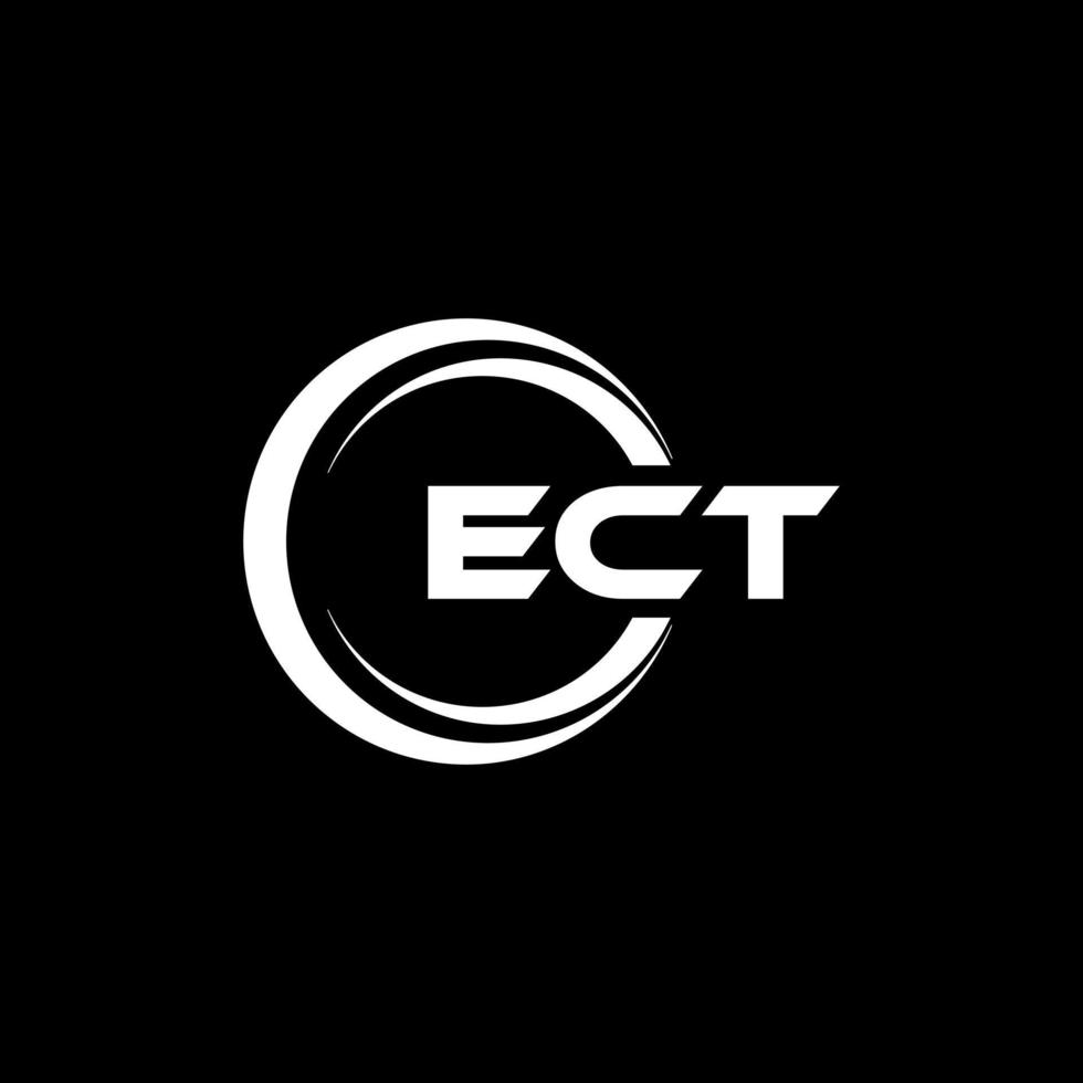 ect brev logotyp design i illustration. vektor logotyp, kalligrafi mönster för logotyp, affisch, inbjudan, etc.