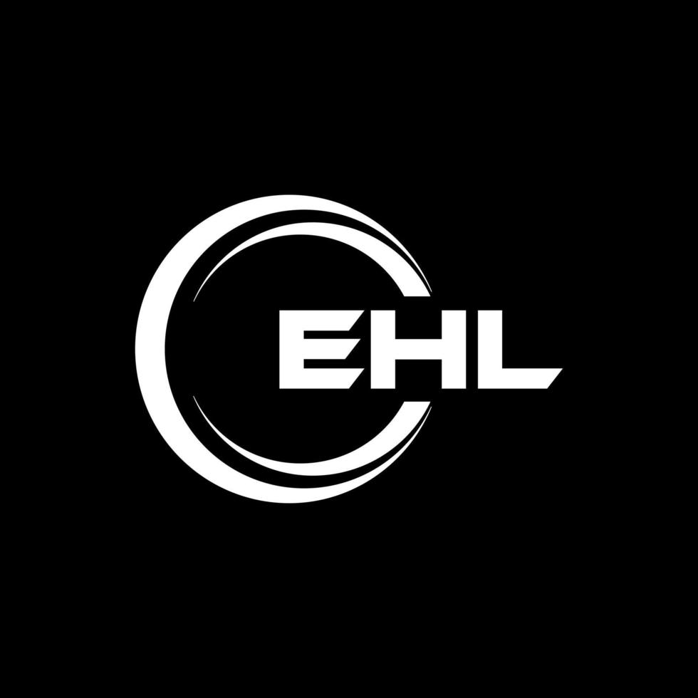 ehl brev logotyp design i illustration. vektor logotyp, kalligrafi mönster för logotyp, affisch, inbjudan, etc.