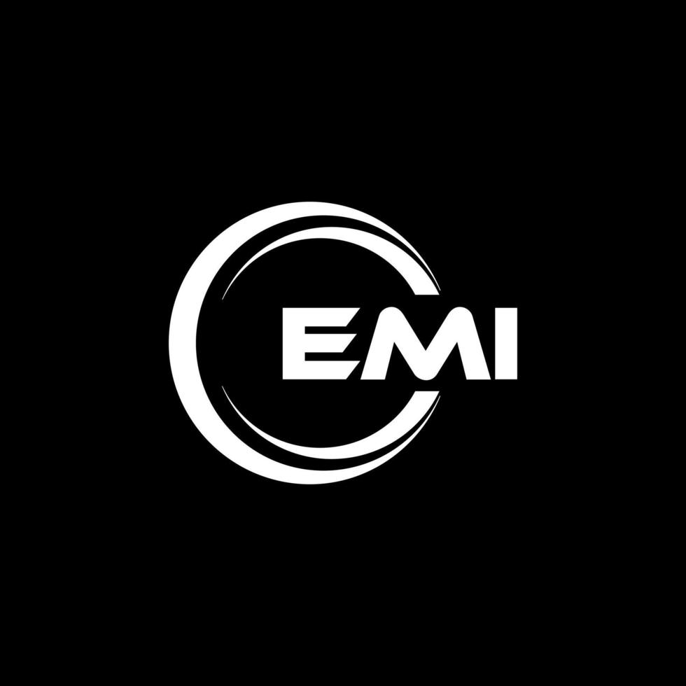 emi brev logotyp design i illustration. vektor logotyp, kalligrafi mönster för logotyp, affisch, inbjudan, etc.