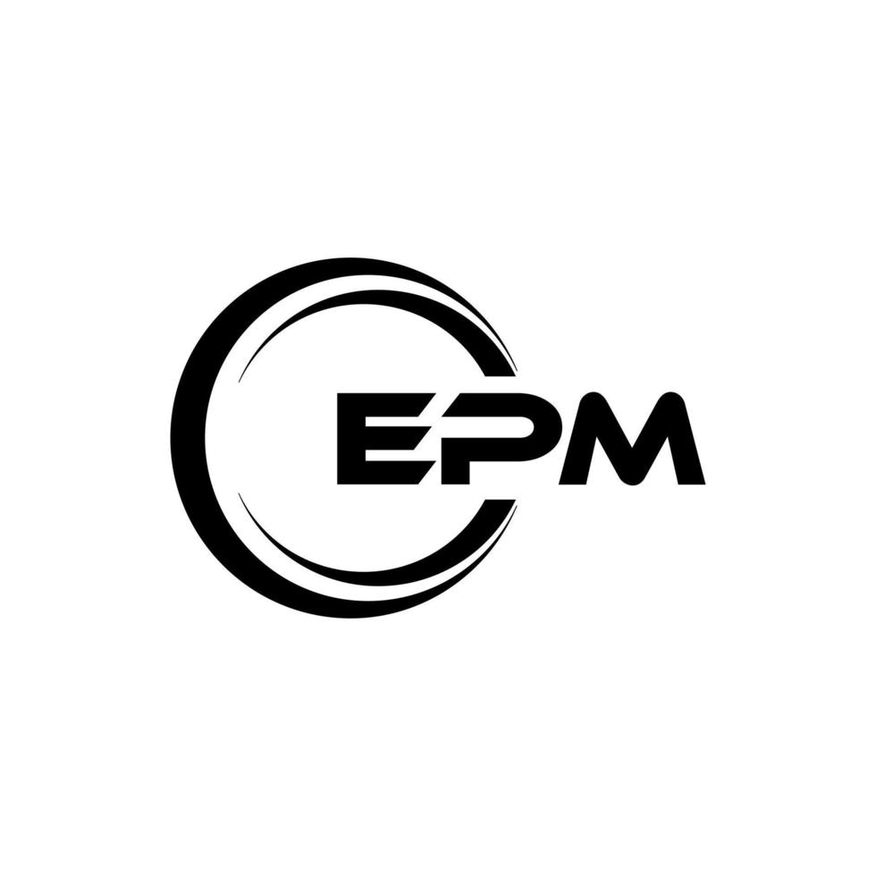 epm brev logotyp design i illustration. vektor logotyp, kalligrafi mönster för logotyp, affisch, inbjudan, etc.