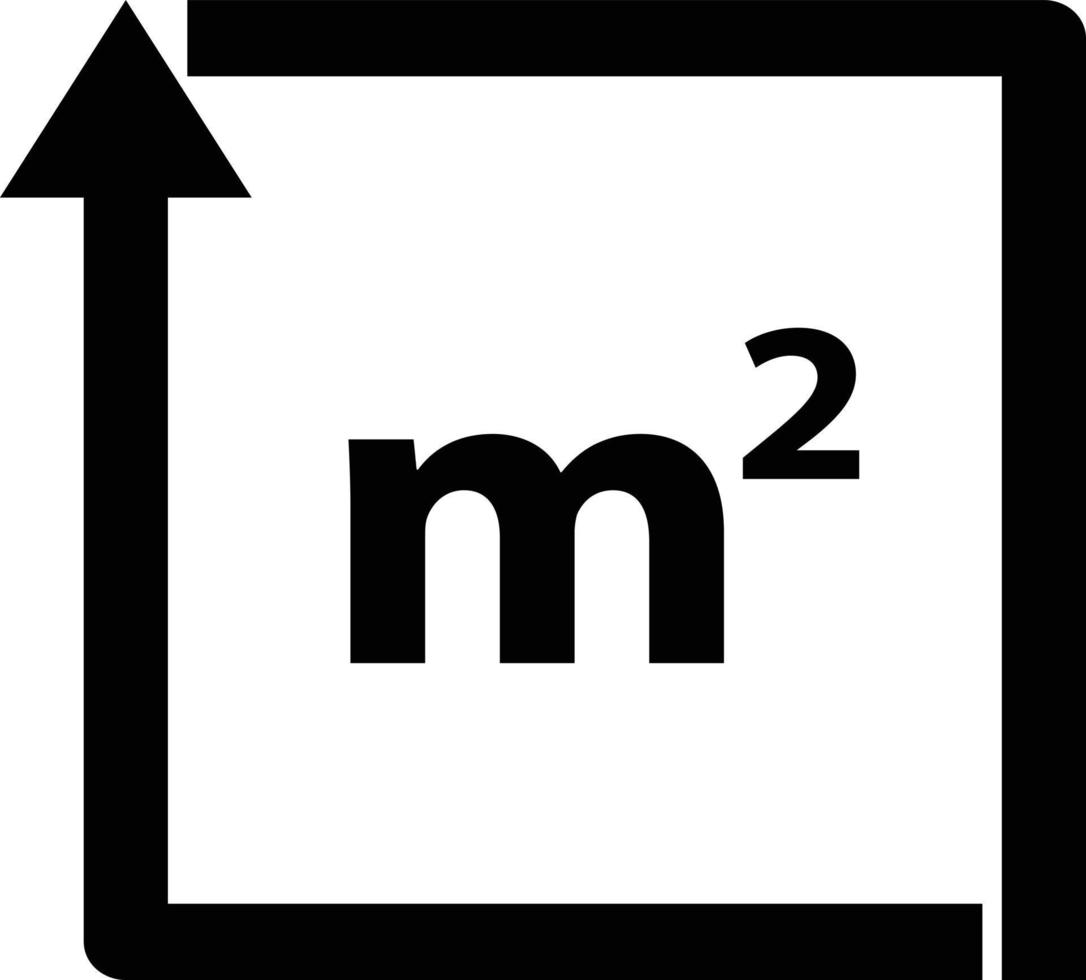 fyrkant meter ikon på vit bakgrund. m2 tecken. mätning landa område symbol. platt stil. vektor