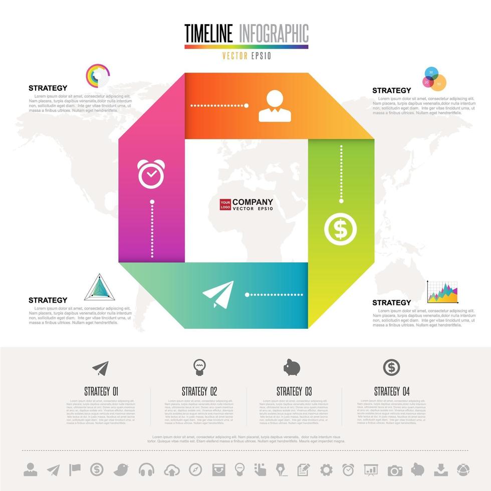 infographics formgivningsmall med ikoner set vektor