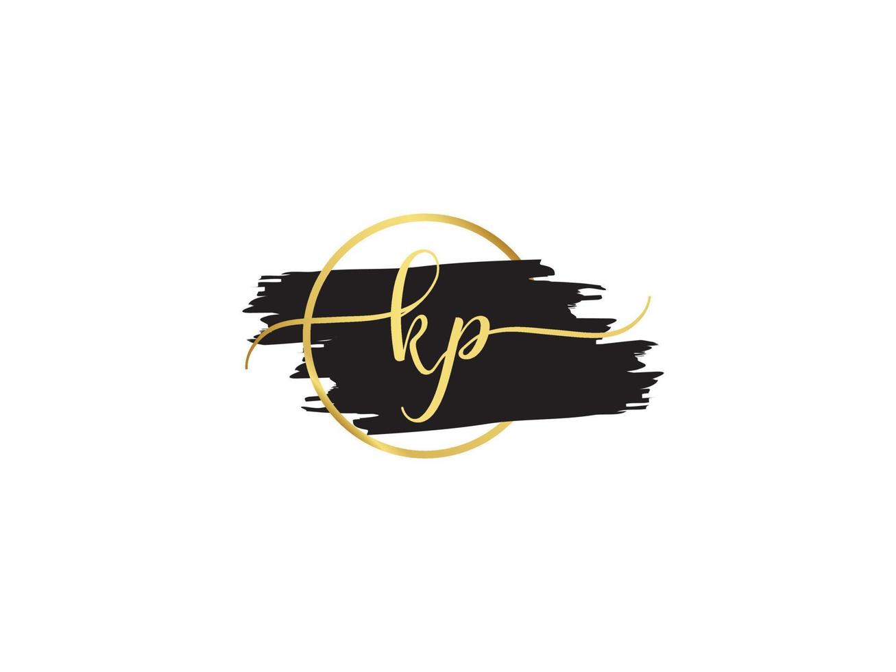 golden kp Logo Symbol, Initiale kp Unterschrift Brief Logo Vorlage vektor