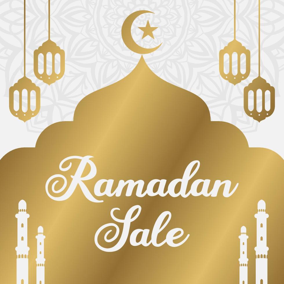 gyllene ramadan försäljning social media posta och tryckbar befordran kort vektor