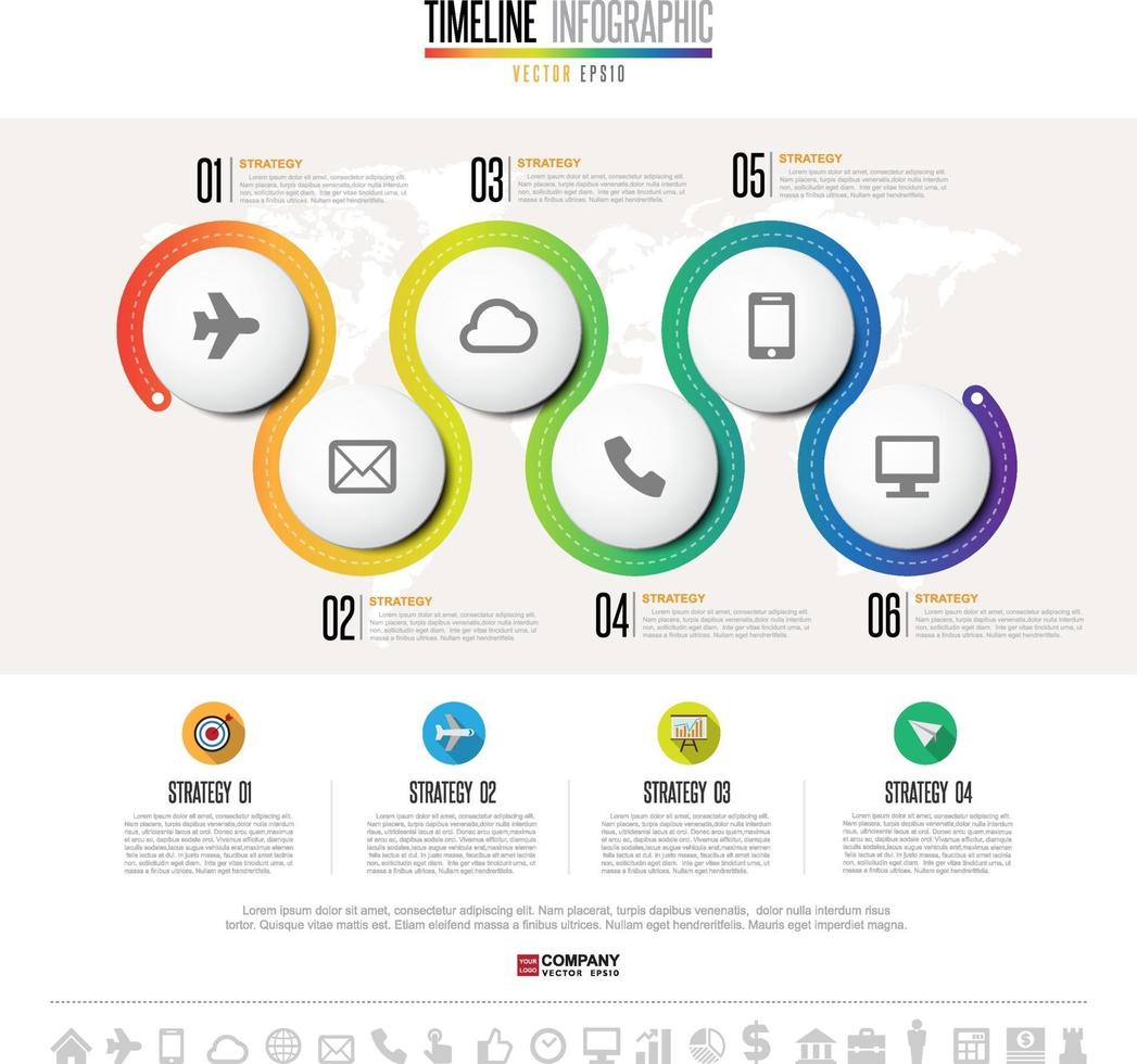 tidslinje infographics formgivningsmall vektor