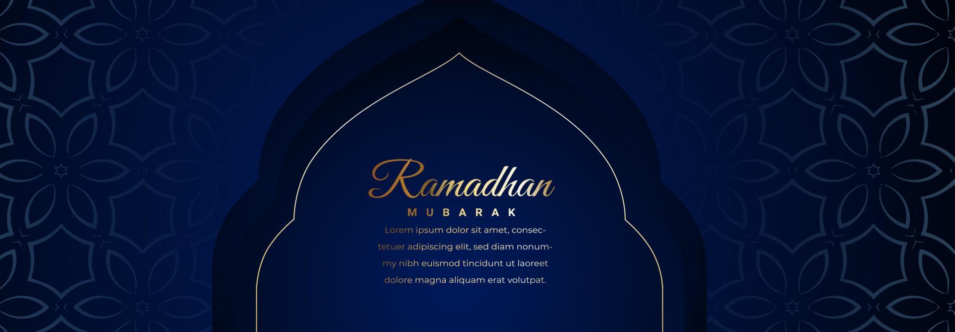 ramadan kareem mörk islamic baner design vektor