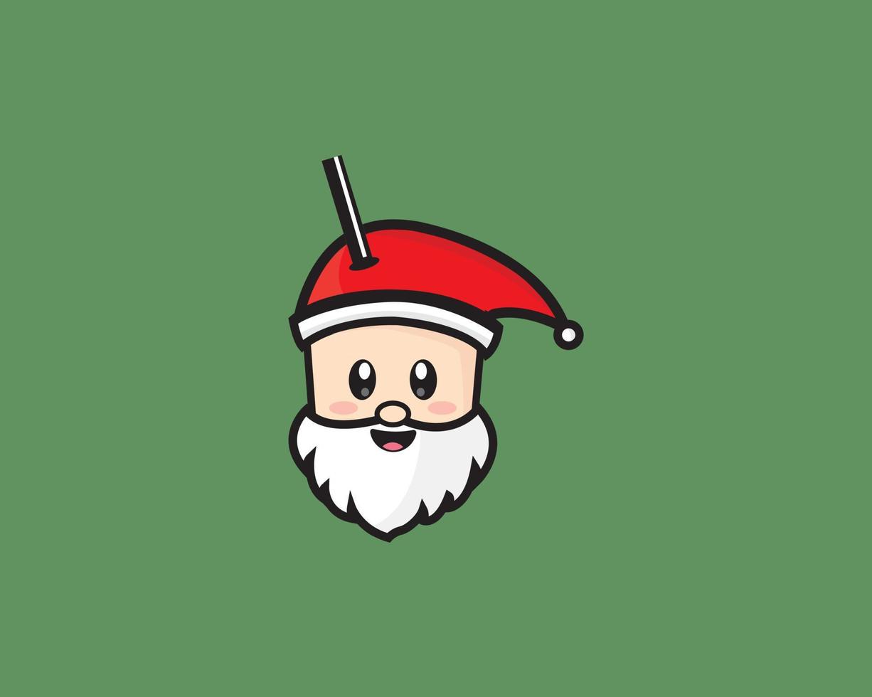 boba söt santa claus vektor ikon design