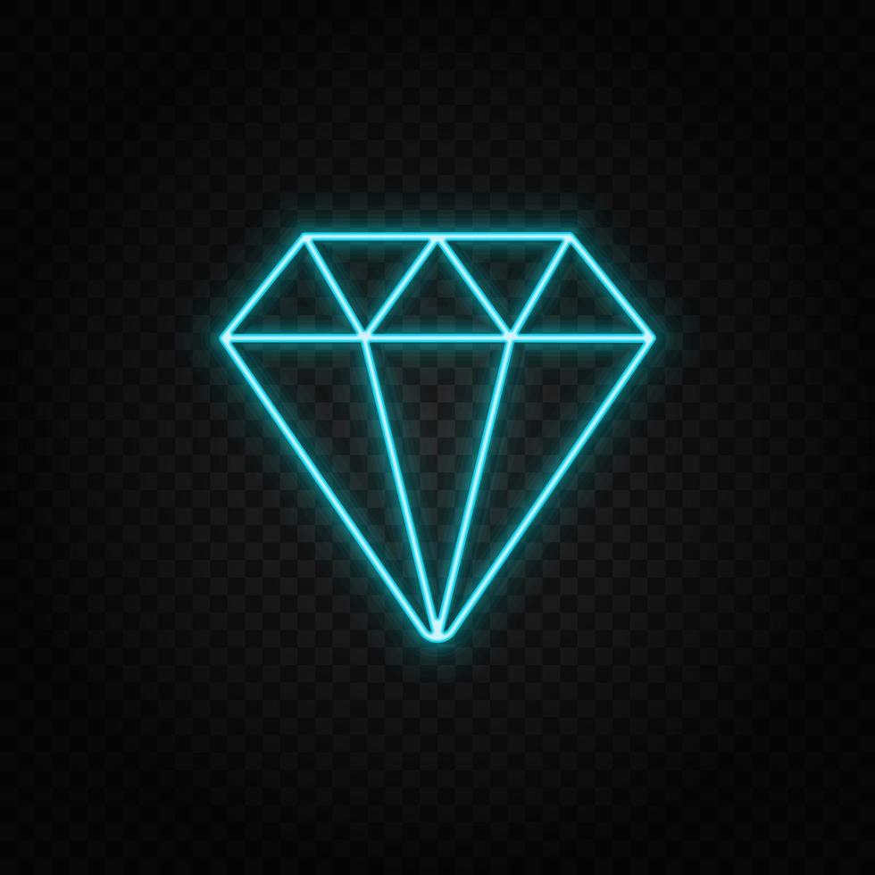 Diamant, Schmuck Neon- Symbol. Blau und Gelb Neon- Vektor Symbol. transparent Hintergrund