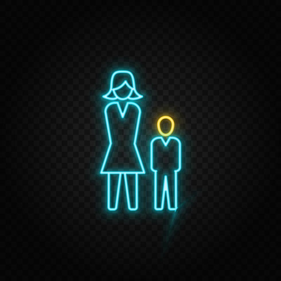 Hierarchie, menschlich, Geschäft Neon- Symbol. Blau und Gelb Neon- Vektor Symbol. transparent Hintergrund