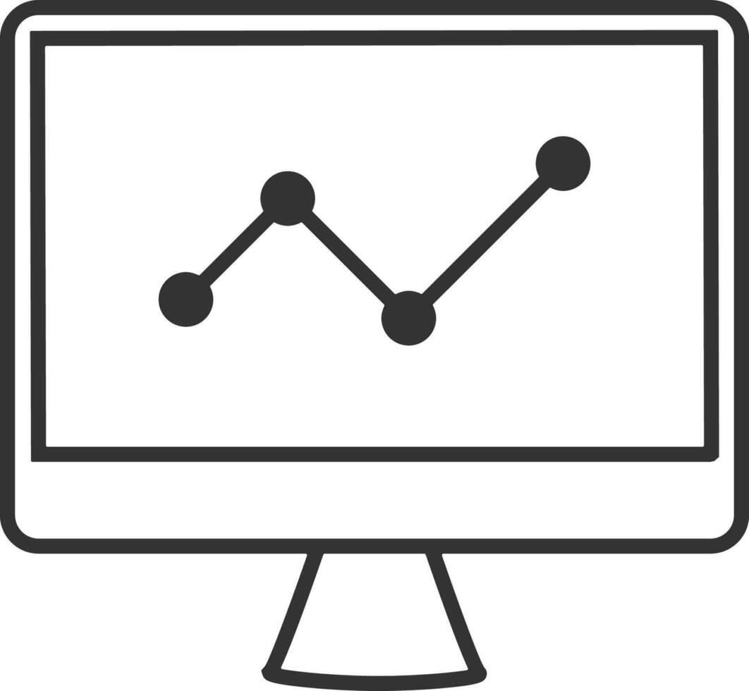 Analytik, Diagramm, Graph Linie Symbol. einfach, modern eben Vektor Illustration zum Handy, Mobiltelefon Anwendung, Webseite oder Desktop App auf grau Hintergrund