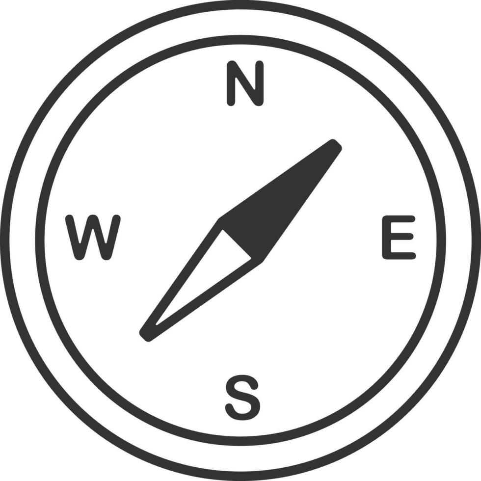 kompass linje ikon. enkel, modern platt vektor illustration för mobil app, hemsida eller skrivbordet app på grå bakgrund