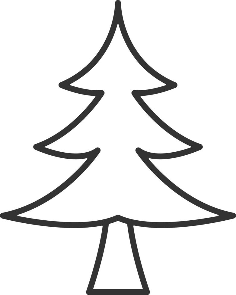 Baum, Weihnachten Linie Symbol. einfach, modern eben Vektor Illustration zum Handy, Mobiltelefon Anwendung, Webseite oder Desktop App auf grau Hintergrund