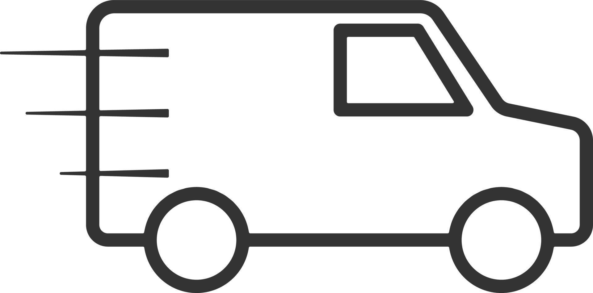 leverans, transport bil linje ikon. enkel, modern platt vektor illustration för mobil app, hemsida eller skrivbordet app på grå bakgrund