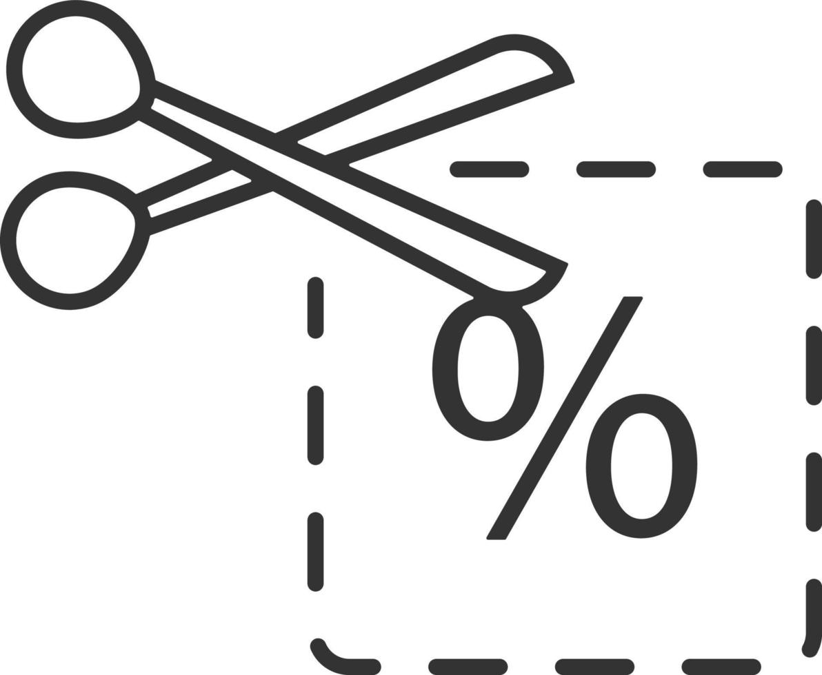 kupong, rabatt, pris linje ikon. enkel, modern platt vektor illustration för mobil app, hemsida eller skrivbordet app på grå bakgrund