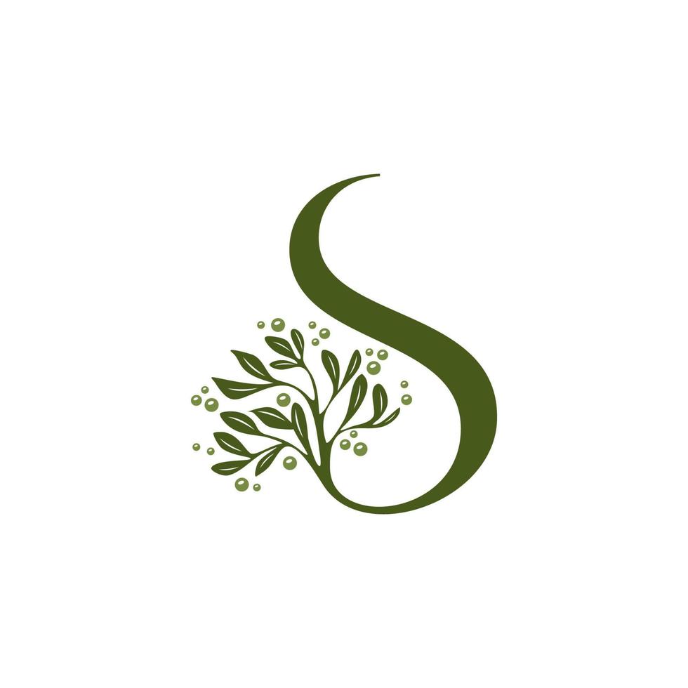 Brief s Luxus Olive Öl Baum Logo Symbol Vektor