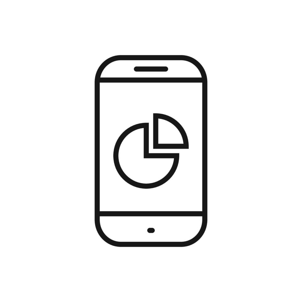 editierbar von Kuchen Diagramm auf Smartphone Symbol, Vektor Illustration isoliert auf Weiß Hintergrund. mit zum Präsentation, Webseite oder Handy, Mobiltelefon App