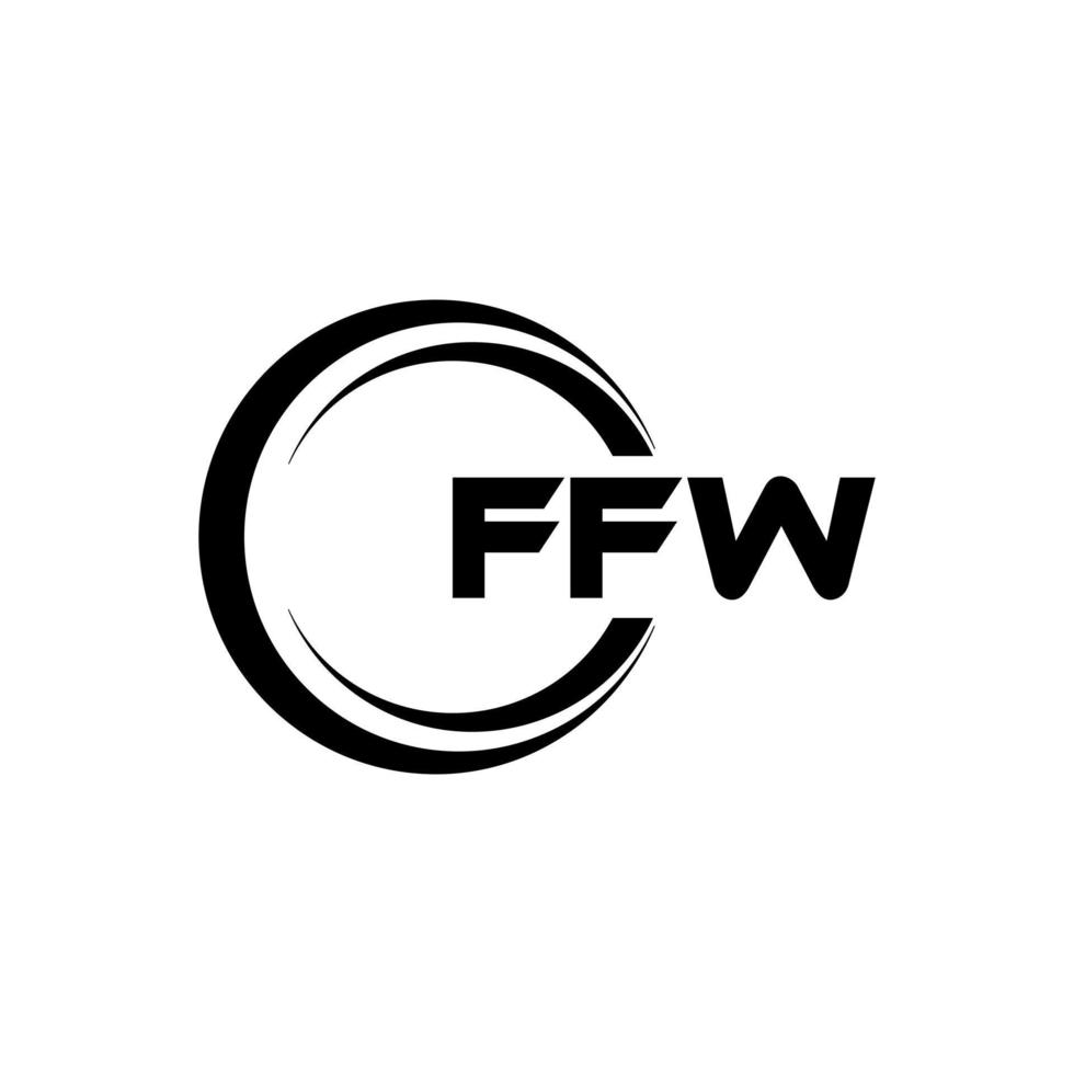 ffw brev logotyp design i illustration. vektor logotyp, kalligrafi mönster för logotyp, affisch, inbjudan, etc.