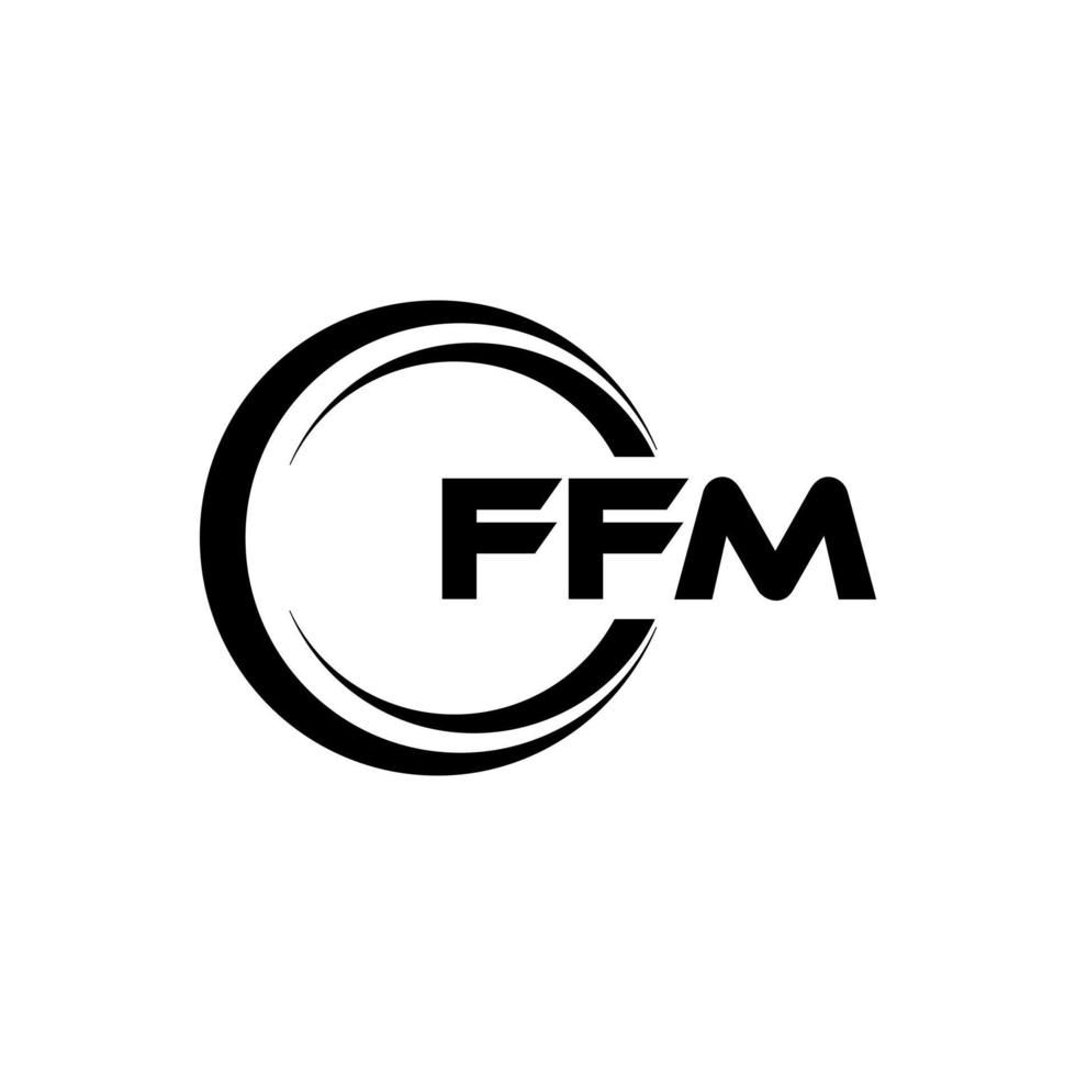 ffm brev logotyp design i illustration. vektor logotyp, kalligrafi mönster för logotyp, affisch, inbjudan, etc.