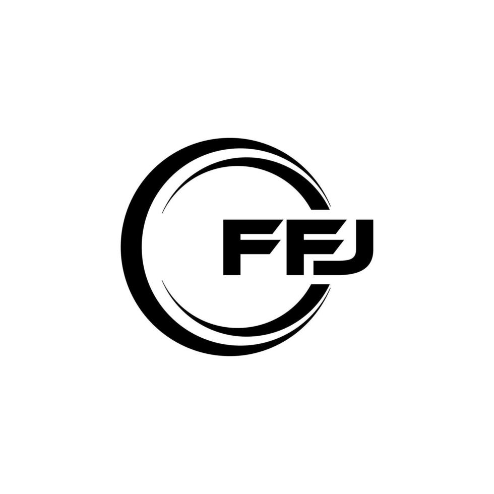 ffj Brief Logo Design im Illustration. Vektor Logo, Kalligraphie Designs zum Logo, Poster, Einladung, usw.