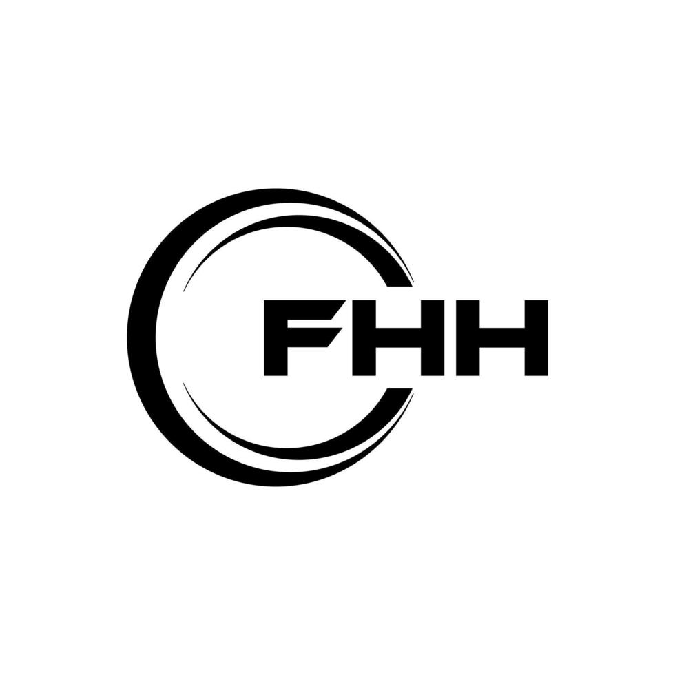 fhh brev logotyp design i illustration. vektor logotyp, kalligrafi mönster för logotyp, affisch, inbjudan, etc.