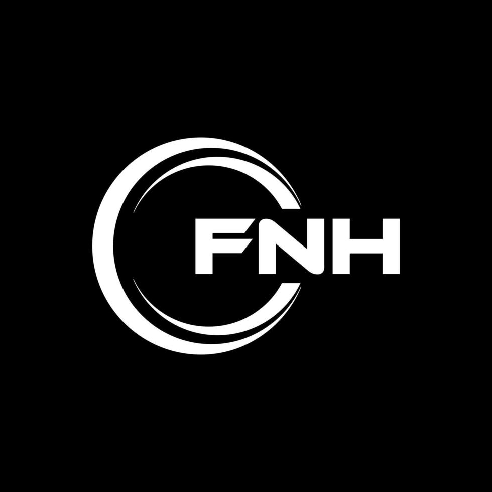 fnh brev logotyp design i illustration. vektor logotyp, kalligrafi mönster för logotyp, affisch, inbjudan, etc.