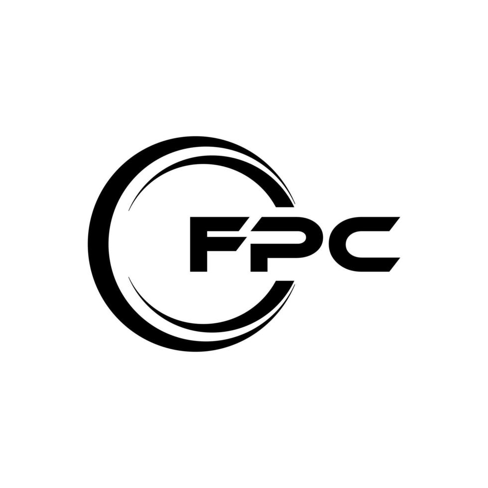 fpc brev logotyp design i illustration. vektor logotyp, kalligrafi mönster för logotyp, affisch, inbjudan, etc.