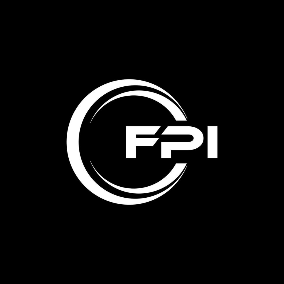 fpi brev logotyp design i illustration. vektor logotyp, kalligrafi mönster för logotyp, affisch, inbjudan, etc.