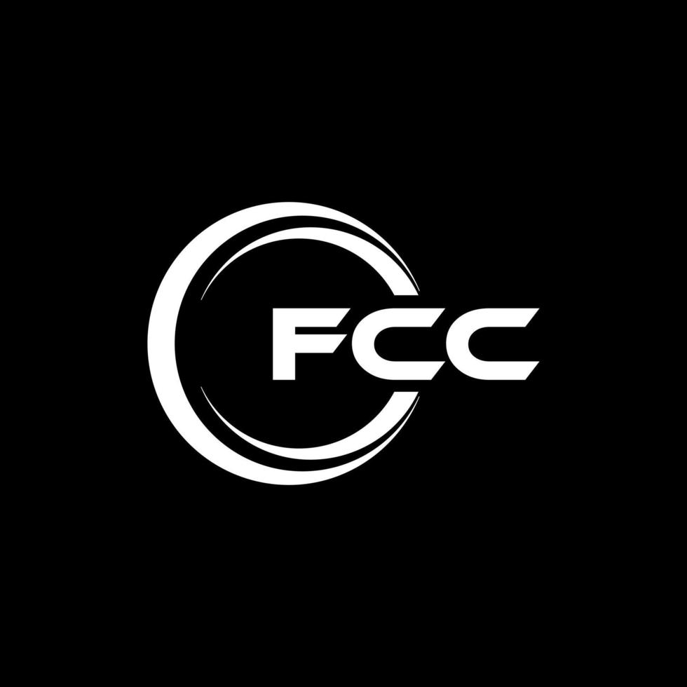 FCC-Brief-Logo-Design in Abbildung. Vektorlogo, Kalligrafie-Designs für Logo, Poster, Einladung usw. vektor