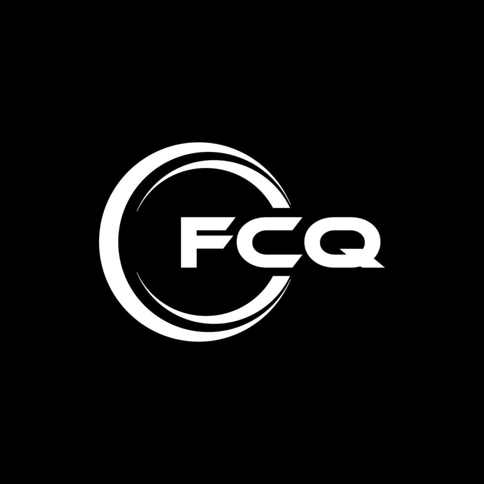 fcq brev logotyp design i illustration. vektor logotyp, kalligrafi mönster för logotyp, affisch, inbjudan, etc.