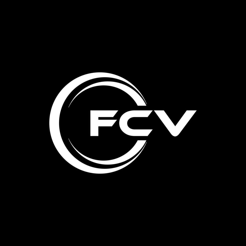 fcv brev logotyp design i illustration. vektor logotyp, kalligrafi mönster för logotyp, affisch, inbjudan, etc.