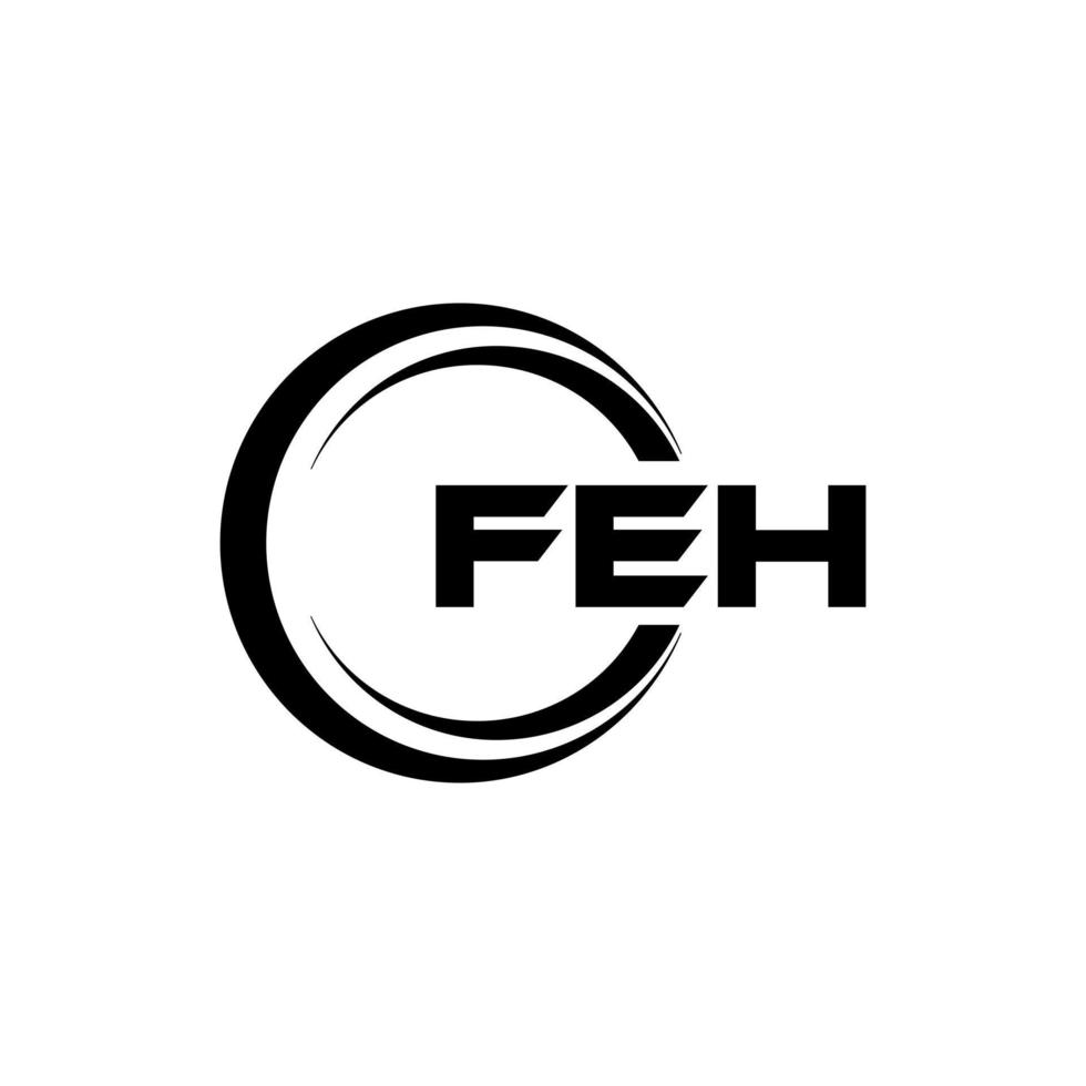 feh brev logotyp design i illustration. vektor logotyp, kalligrafi mönster för logotyp, affisch, inbjudan, etc.