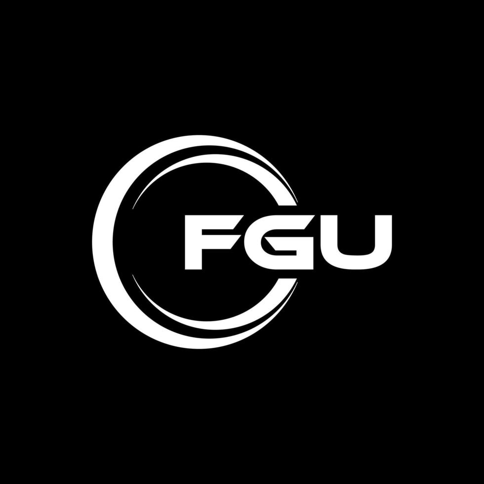 fgu brev logotyp design i illustration. vektor logotyp, kalligrafi mönster för logotyp, affisch, inbjudan, etc.