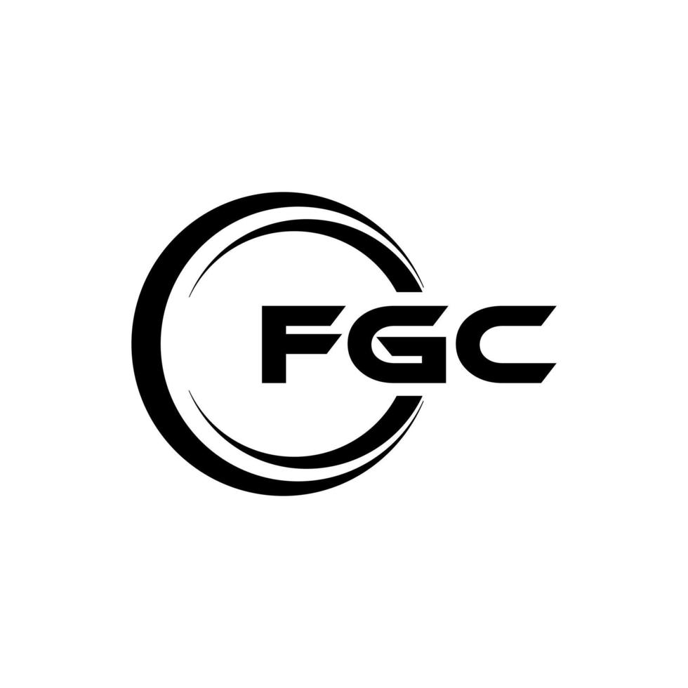 fgc brev logotyp design i illustration. vektor logotyp, kalligrafi mönster för logotyp, affisch, inbjudan, etc.