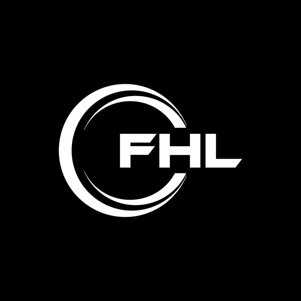 fhl brev logotyp design i illustration. vektor logotyp, kalligrafi mönster för logotyp, affisch, inbjudan, etc.