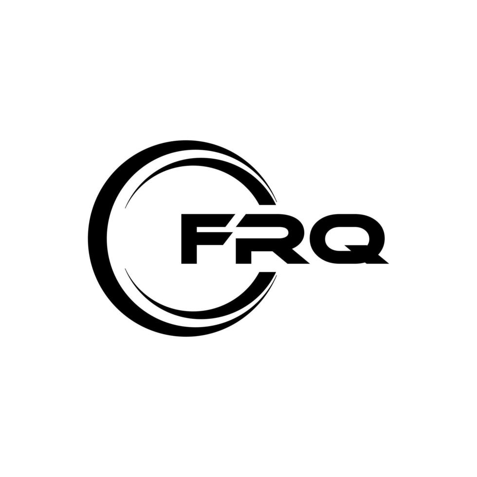 frq brev logotyp design i illustration. vektor logotyp, kalligrafi mönster för logotyp, affisch, inbjudan, etc.