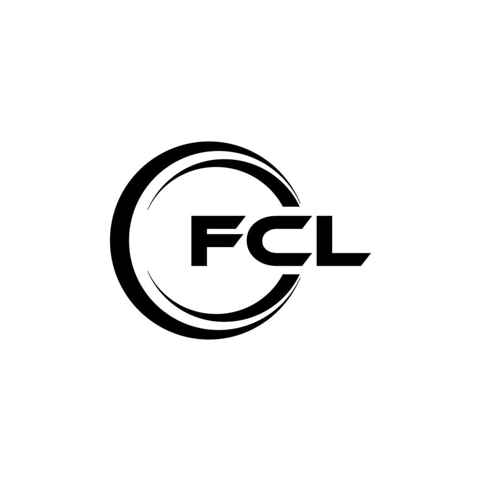 fcl brev logotyp design i illustration. vektor logotyp, kalligrafi mönster för logotyp, affisch, inbjudan, etc.