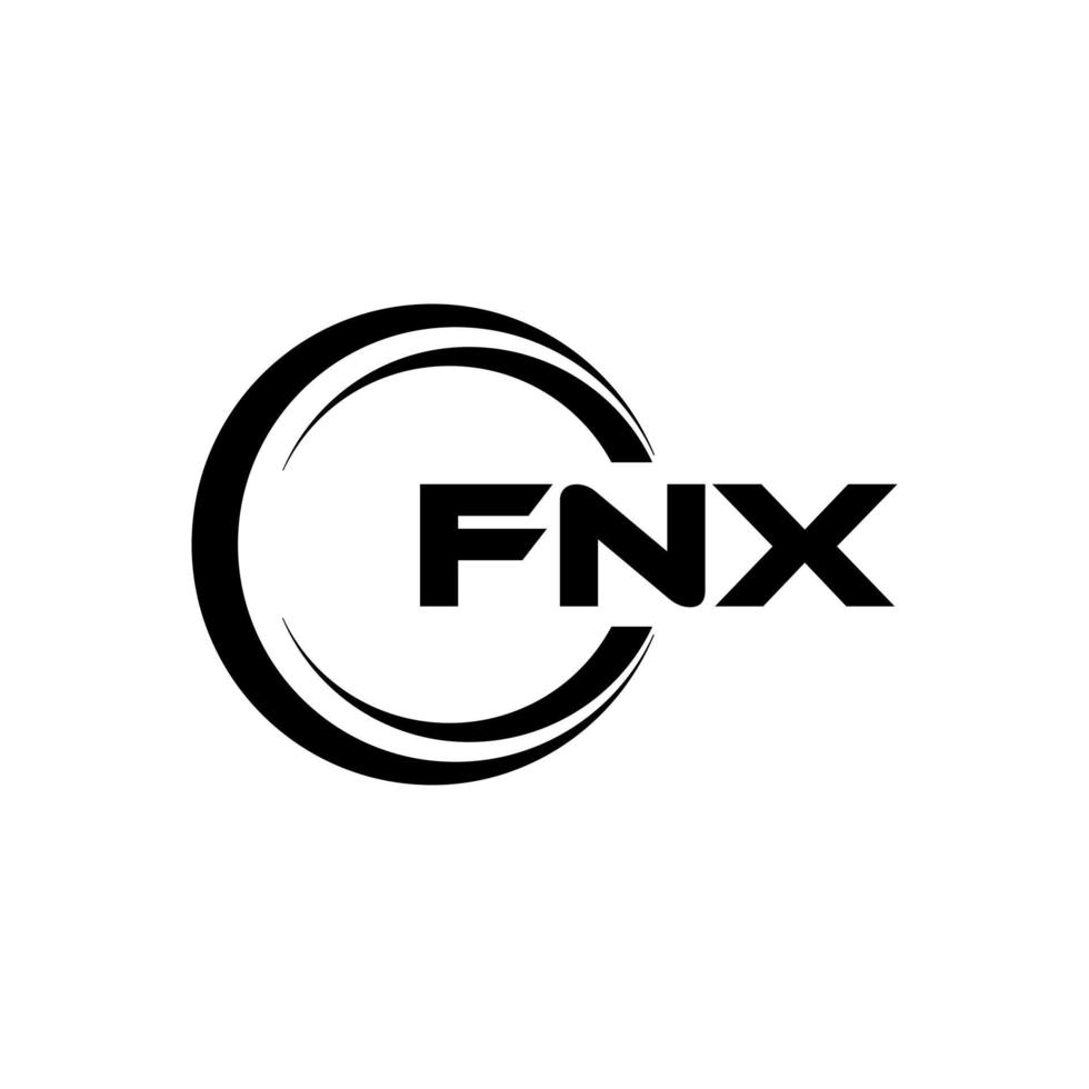 fnx brev logotyp design i illustration. vektor logotyp, kalligrafi mönster för logotyp, affisch, inbjudan, etc.